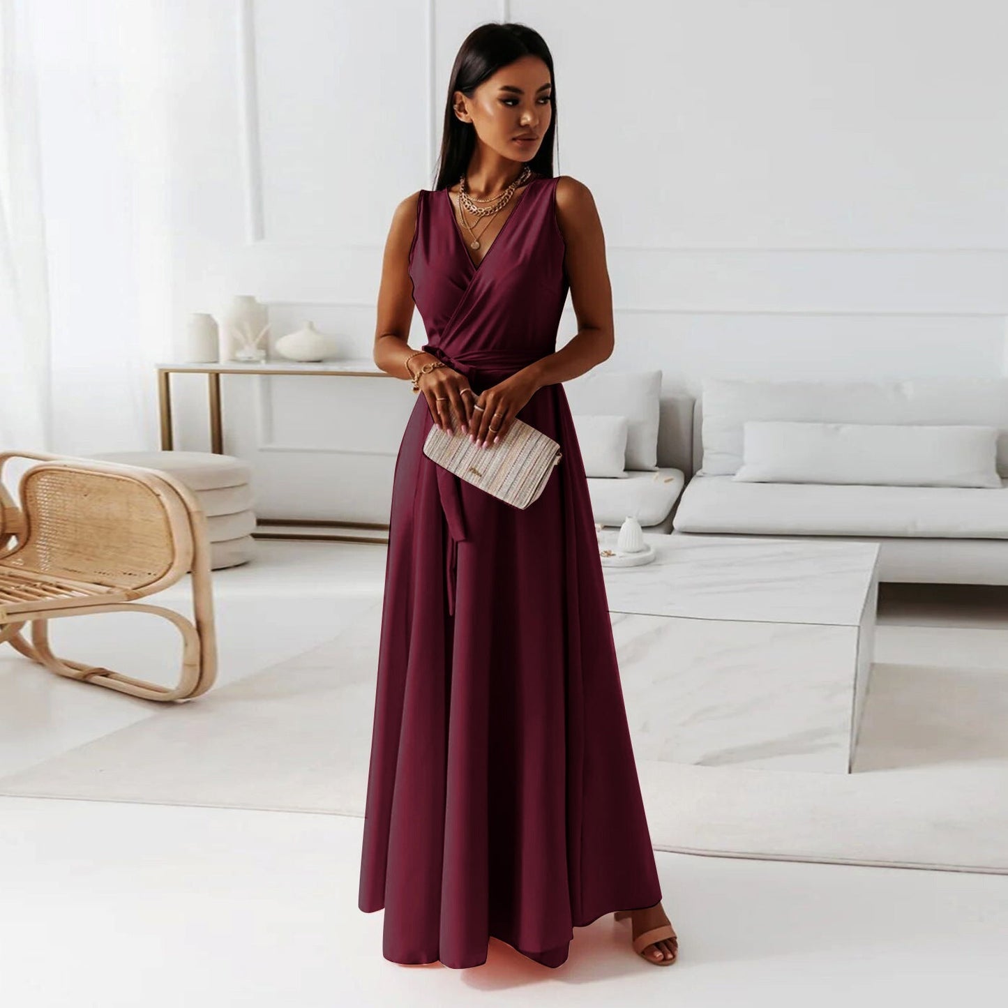 Mara | Elegant V-Neck Maxi Dress